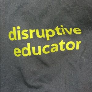Disruptive educator hoodie. Normal wear and tear in high traffic areas